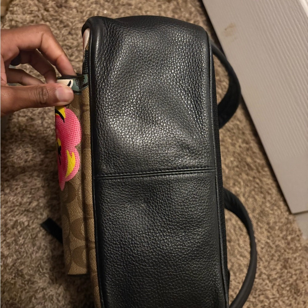 Coach Floral Print Signature Backpack - Picture 9 of 11